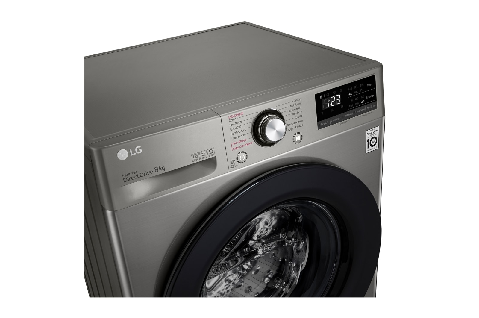 LG Lave-linge 8kg - 68L | AI Direct Drive™ | Steam™ I Moteur Direct Drive™ garanti 10 ans, LG F84V15STS