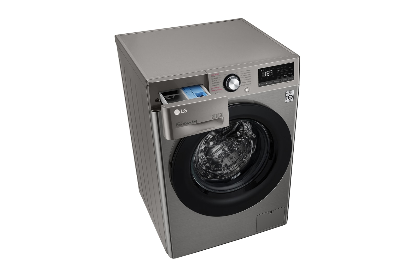 LG Lave-linge 8kg - 68L | AI Direct Drive™ | Steam™ I Moteur Direct Drive™ garanti 10 ans, LG F84V15STS