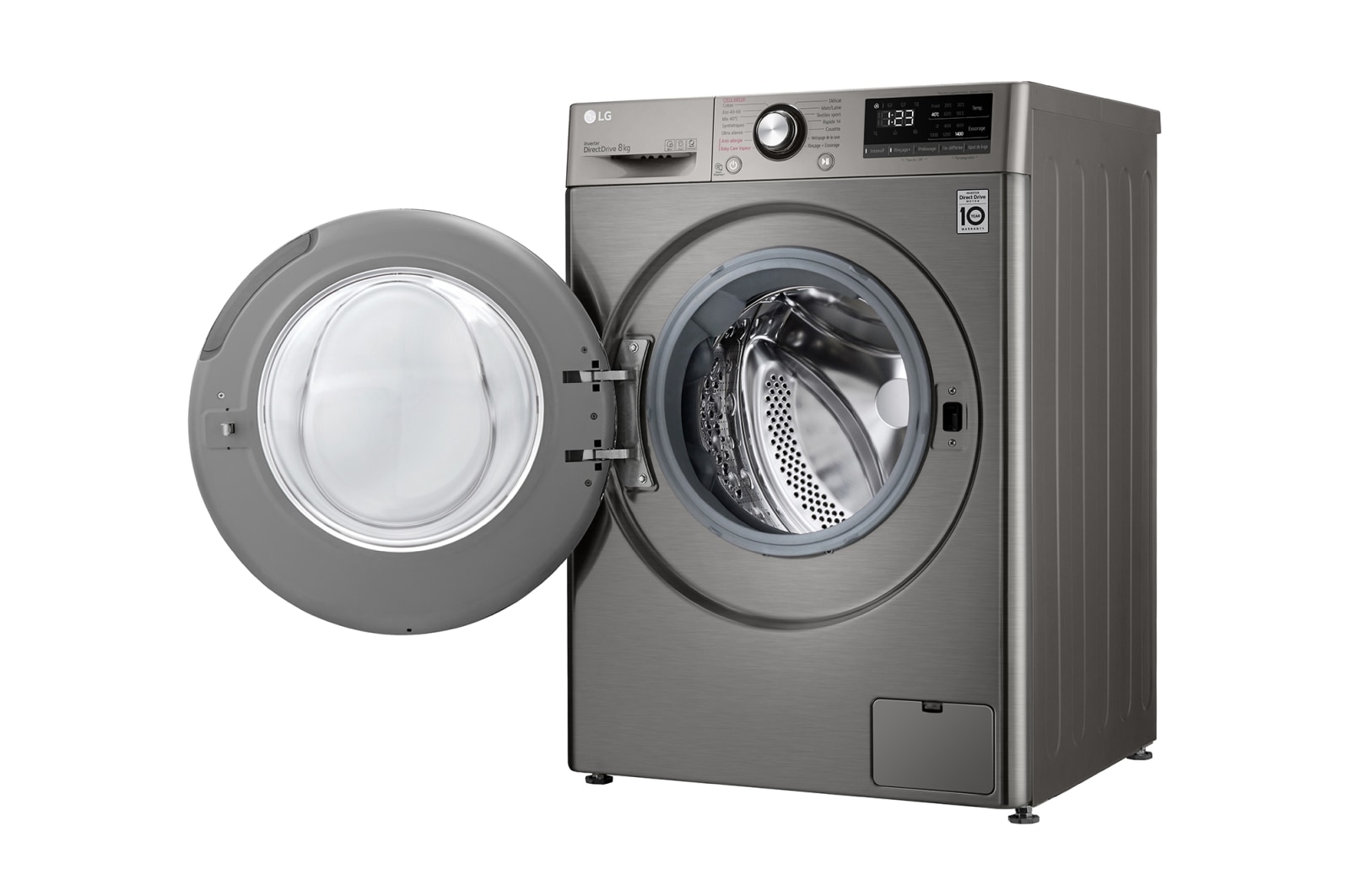 LG Lave-linge 8kg - 68L | AI Direct Drive™ | Steam™ I Moteur Direct Drive™ garanti 10 ans, LG F84V15STS