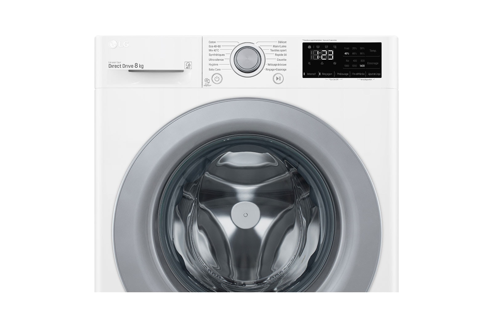 LG Lave-linge 8 kg - 68L | AI Direct Drive™ | Moteur Direct Drive™ garanti 10 ans, LG F84V34WH