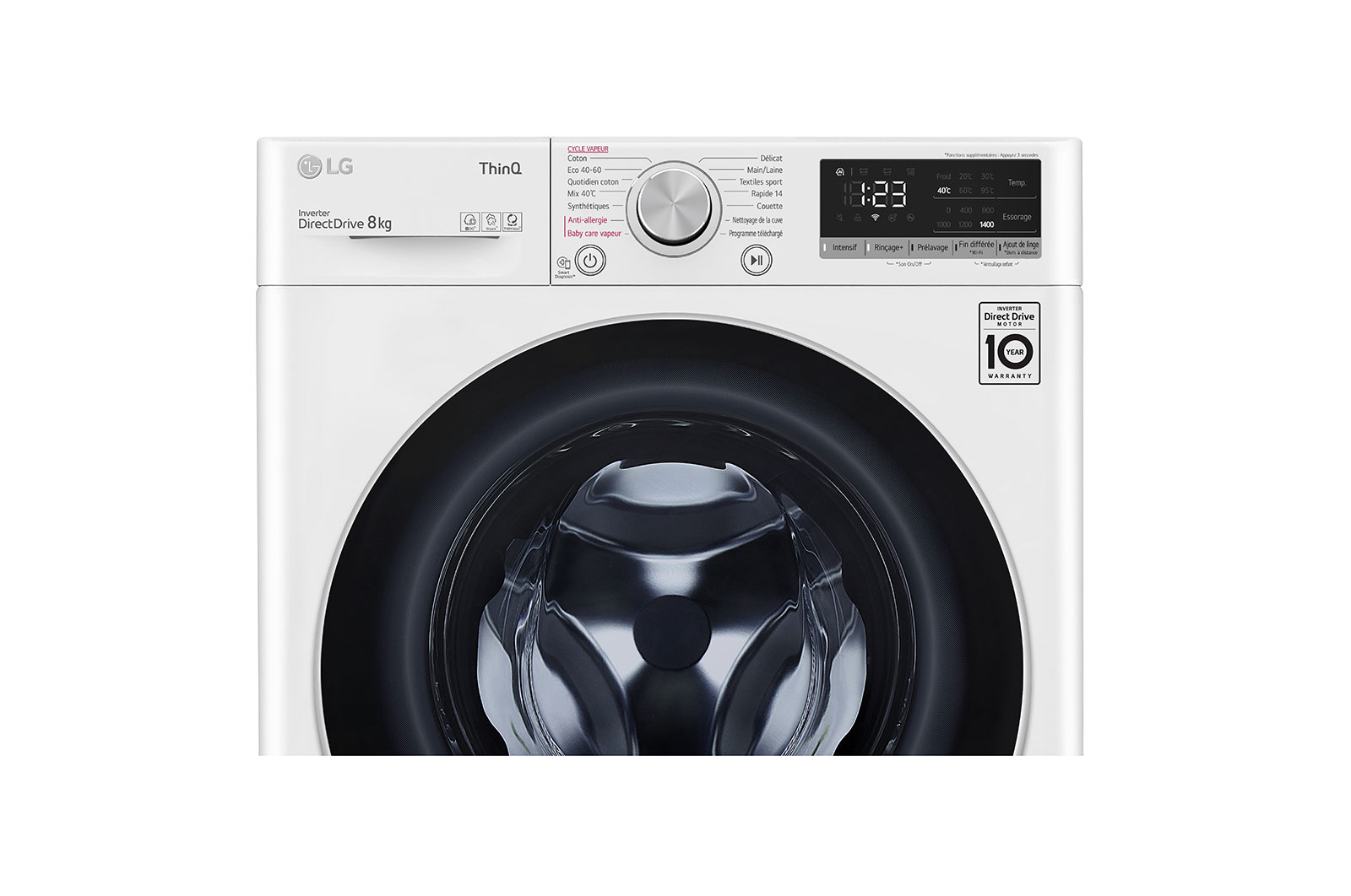 LG Lave-linge 8 kg - 68L | AI Direct Drive™ | Moteur Direct Drive™ garanti 10 ans , LG F84V41WHS