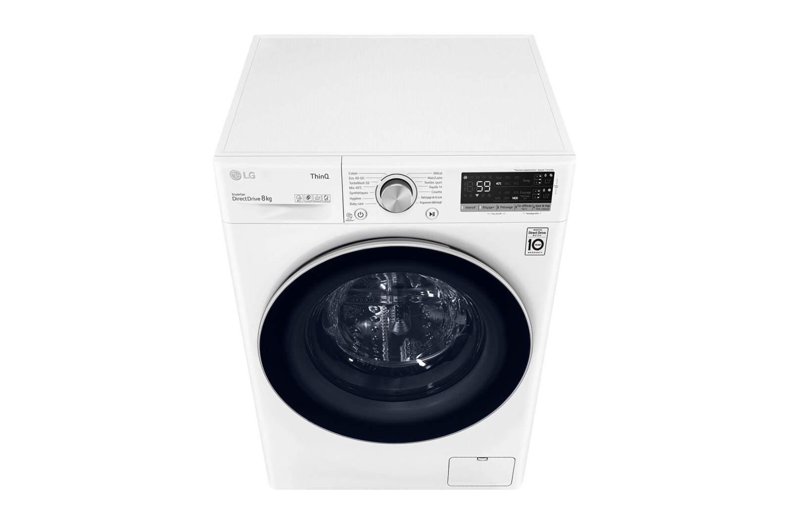 LG Lave-linge 8 kg - 68L | AI Direct Drive™ | Dosage automatique | Moteur Direct Drive™ garanti 10 ans, LG F84V51WHA