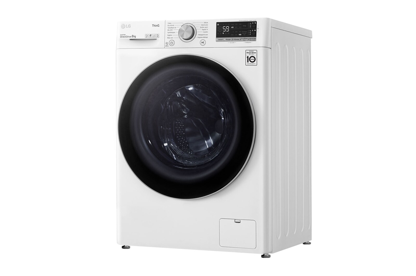 LG Lave-linge 8 kg - 68L | AI Direct Drive™ | Dosage automatique | Moteur Direct Drive™ garanti 10 ans, LG F84V51WHA