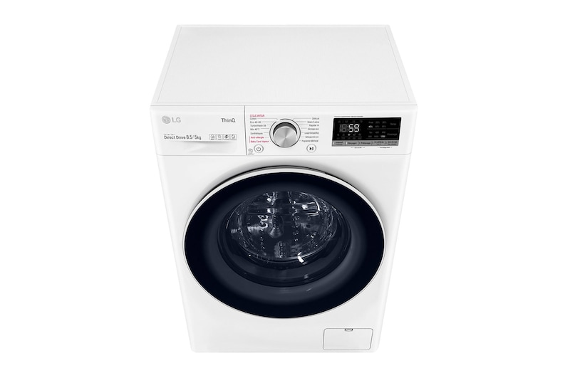 LG Lavante-séchante Slim 8,5/5 kg - 58L | AI Direct Drive™ | TurboWash™ I Moteur Direct Drive™ garanti 10 ans, LG F852SV50WRS
