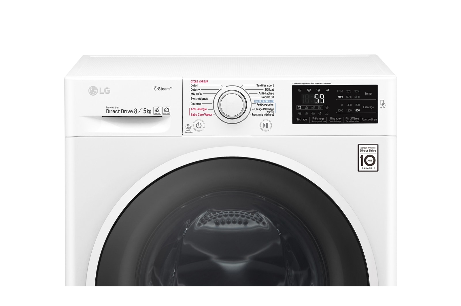 LG Lavante-séchante 8/5KG | 6 Motion Direct Drive™ | Smart Diagnosis™ | Moteur Direct Drive™ – Garanti 10 ans , LG F854C40WR