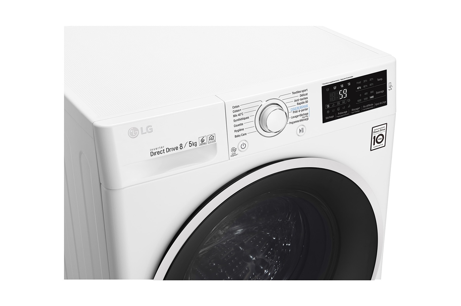 LG Lavante-séchante 8/5 KG | 6 Motion Direct Drive™ | Smart Diagnosis™ | Moteur Direct Drive™ garanti 10 ans , LG F854J60WR