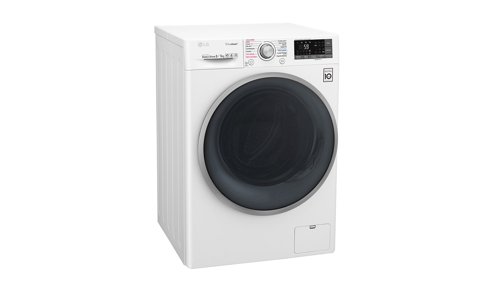 LG Lavante-séchante 8/5 KG | TrueSteam™ | EcoHybrid | 6 Motion Direct Drive™ | Wi-Fi | Smart Diagnosis™ | Moteur Direct Drive™ garanti 10 ans , LG F854J71WRH