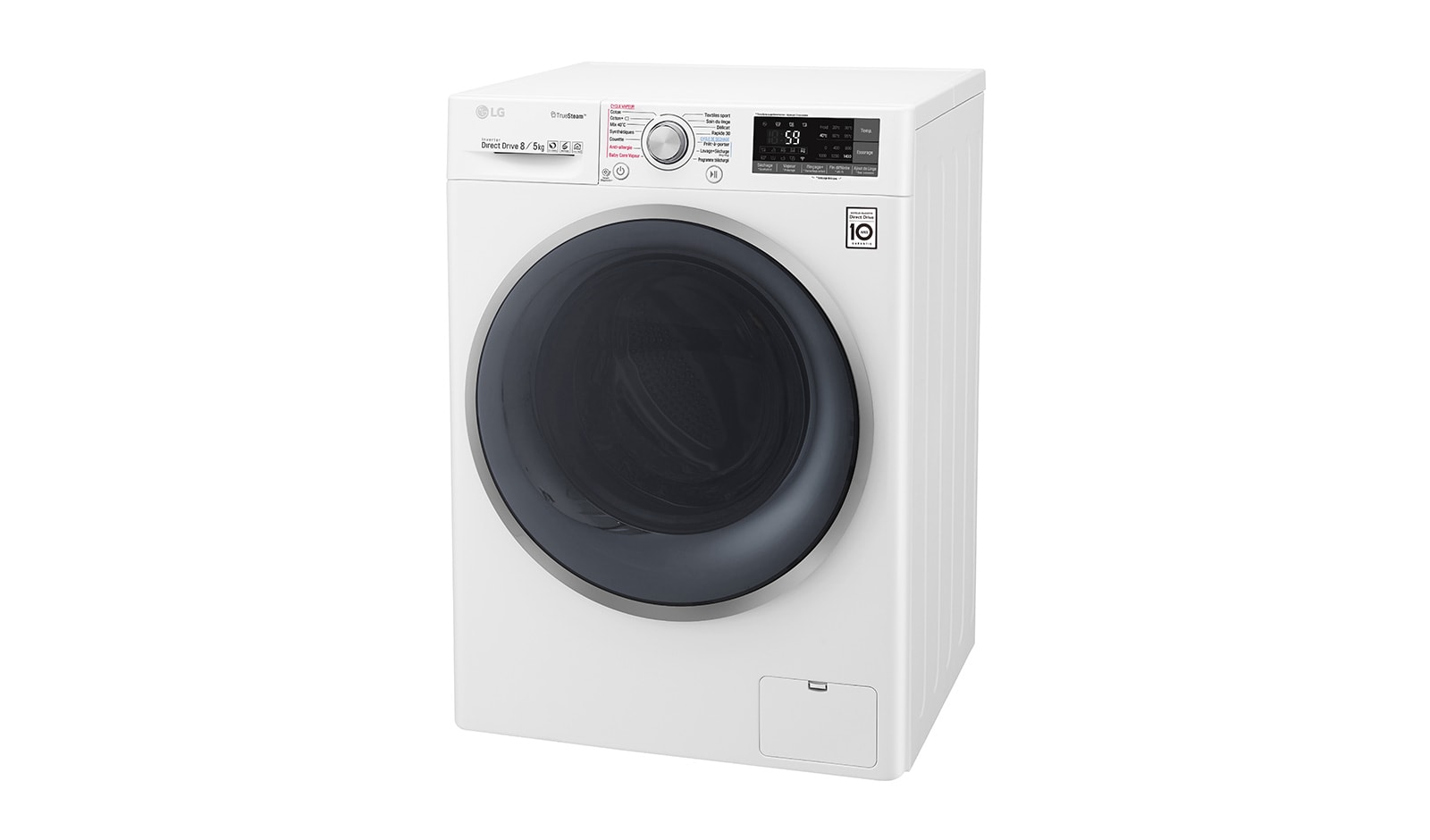 LG Lavante-séchante 8/5 KG | TrueSteam™ | EcoHybrid | 6 Motion Direct Drive™ | Wi-Fi | Smart Diagnosis™ | Moteur Direct Drive™ garanti 10 ans , LG F854J71WRH