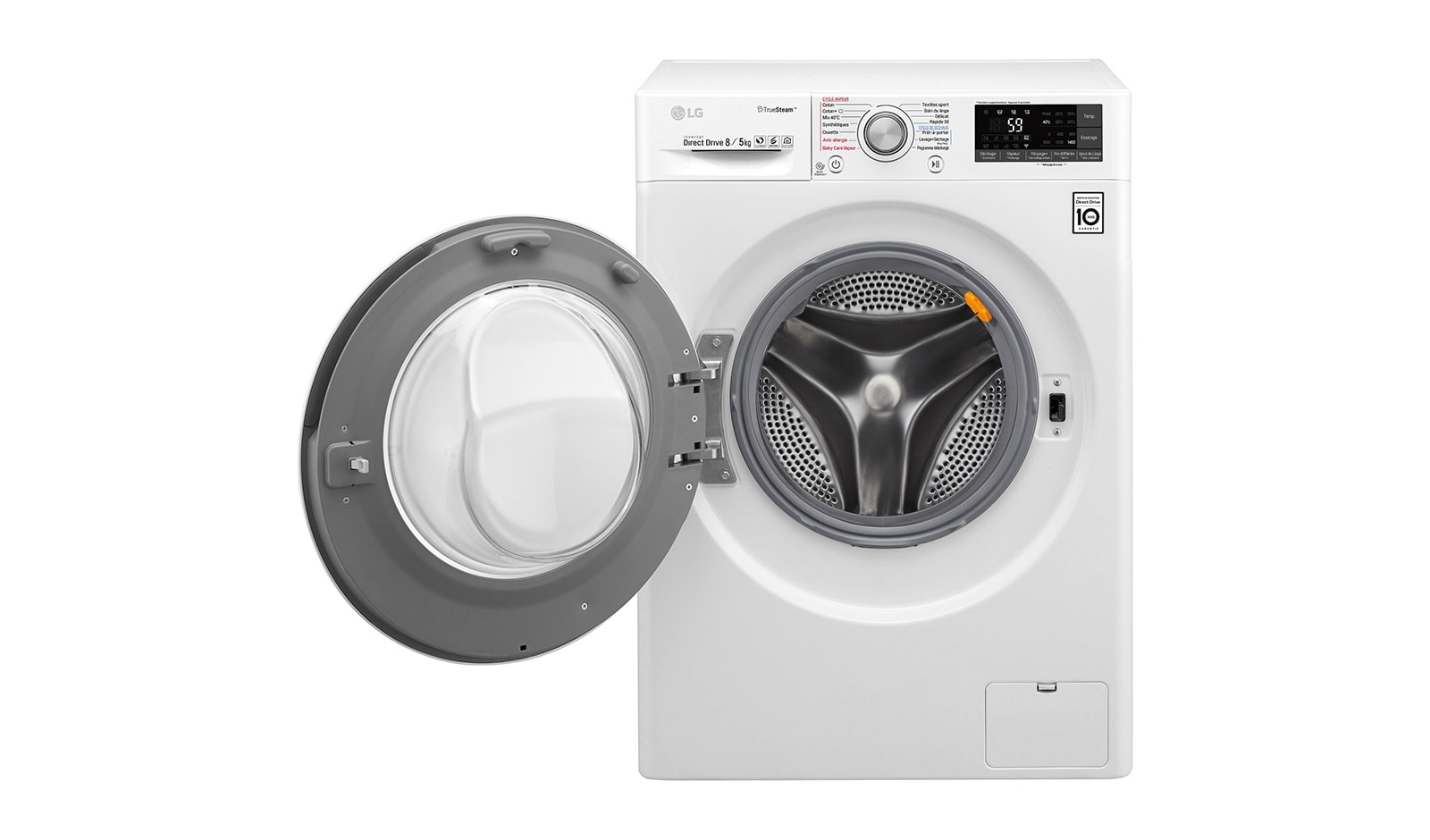 LG Lavante-séchante 8/5 KG | TrueSteam™ | EcoHybrid | 6 Motion Direct Drive™ | Wi-Fi | Smart Diagnosis™ | Moteur Direct Drive™ garanti 10 ans , LG F854J71WRH