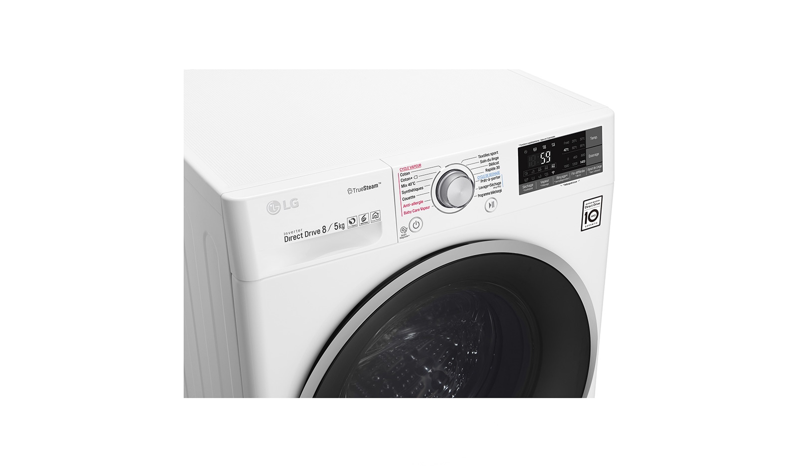 LG Lavante-séchante 8/5 KG | TrueSteam™ | EcoHybrid | 6 Motion Direct Drive™ | Wi-Fi | Smart Diagnosis™ | Moteur Direct Drive™ garanti 10 ans , LG F854J71WRH