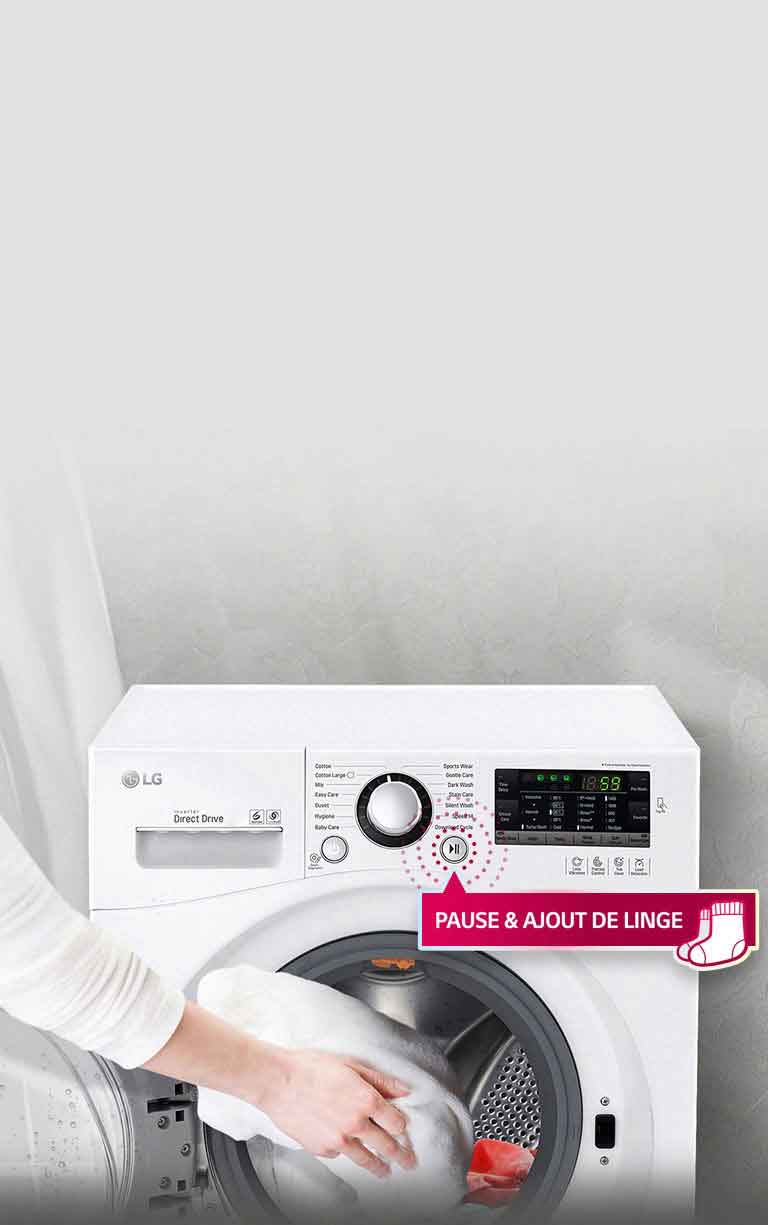 Option pour ajouter du linge en cours de cycle