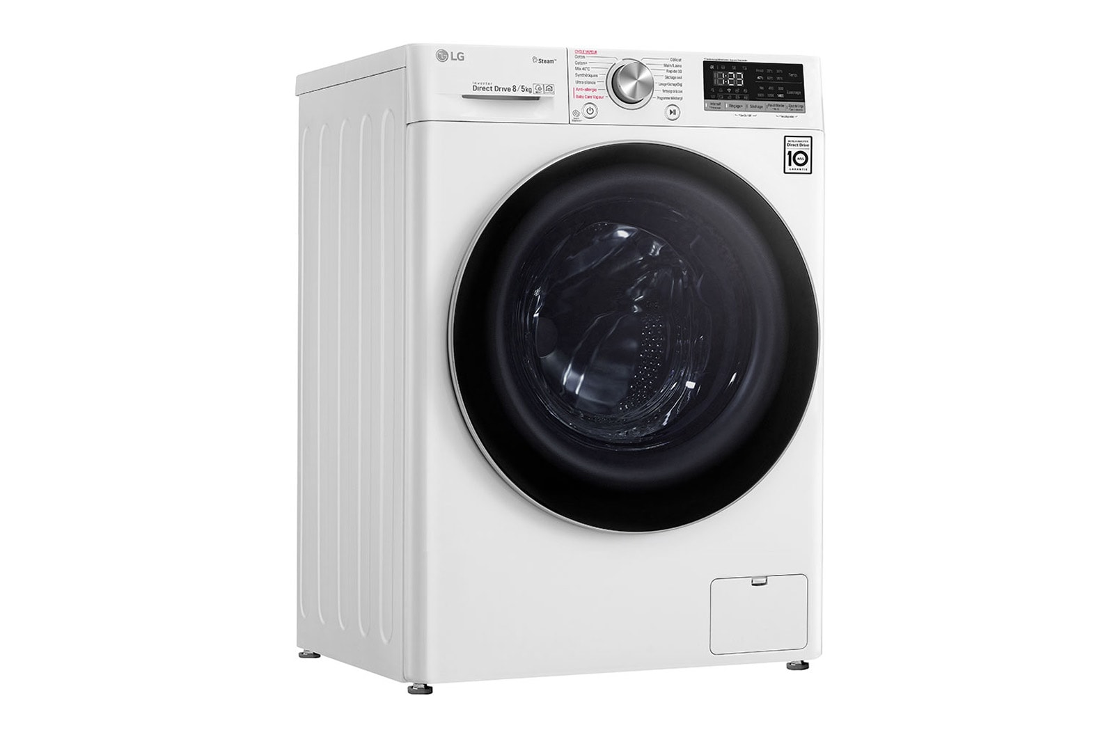 LG Lavante-séchante 8/5 KG - 59L  | 6 Motion Direct Drive™ | Moteur Direct Drive™ garanti 10 ans |  AIDD | Steam | 52/74 dB, LG F854N51WHSB