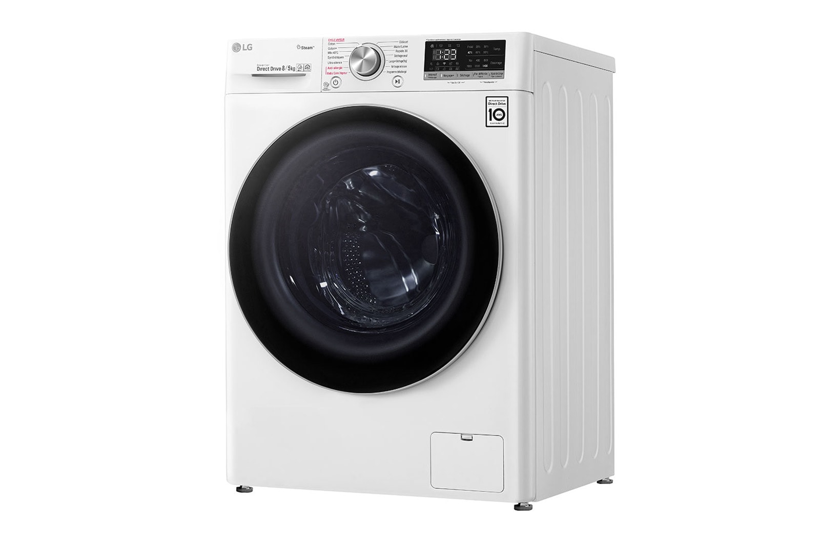 LG Lavante-séchante 8/5 KG - 59L  | 6 Motion Direct Drive™ | Moteur Direct Drive™ garanti 10 ans |  AIDD | Steam | 52/74 dB, LG F854N51WHSB