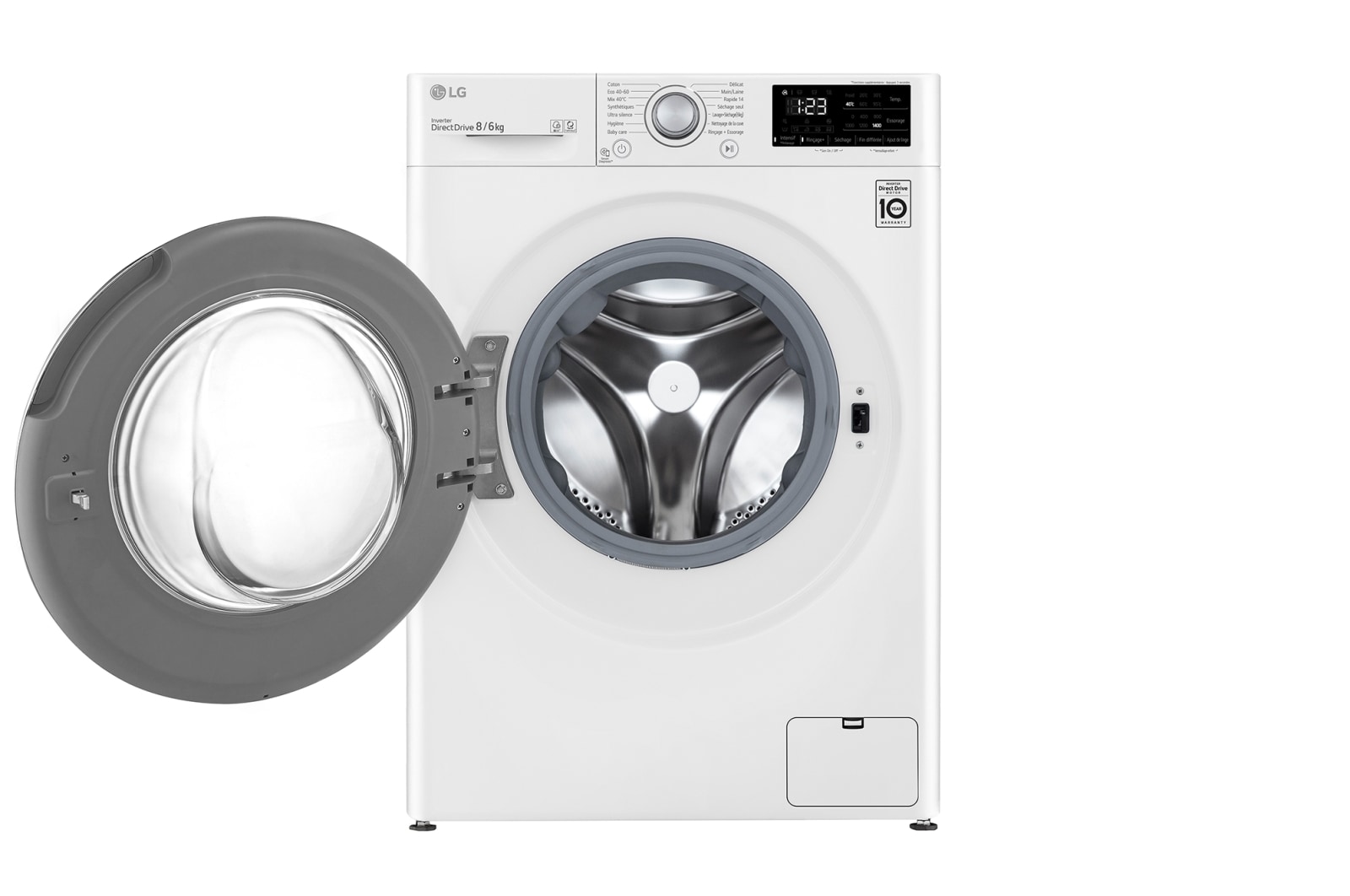 LG Lavante-séchante 8/6 kg - 68L | Moteur intelligent AI Direct Drive garanti 10 ans, LG F864V31WR