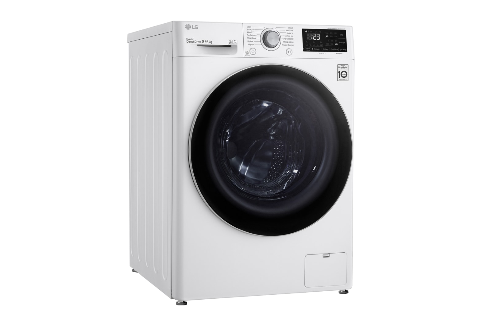 LG Lavante-séchante 8/6 kg - 68L | Moteur intelligent AI Direct Drive garanti 10 ans, LG F864V31WR