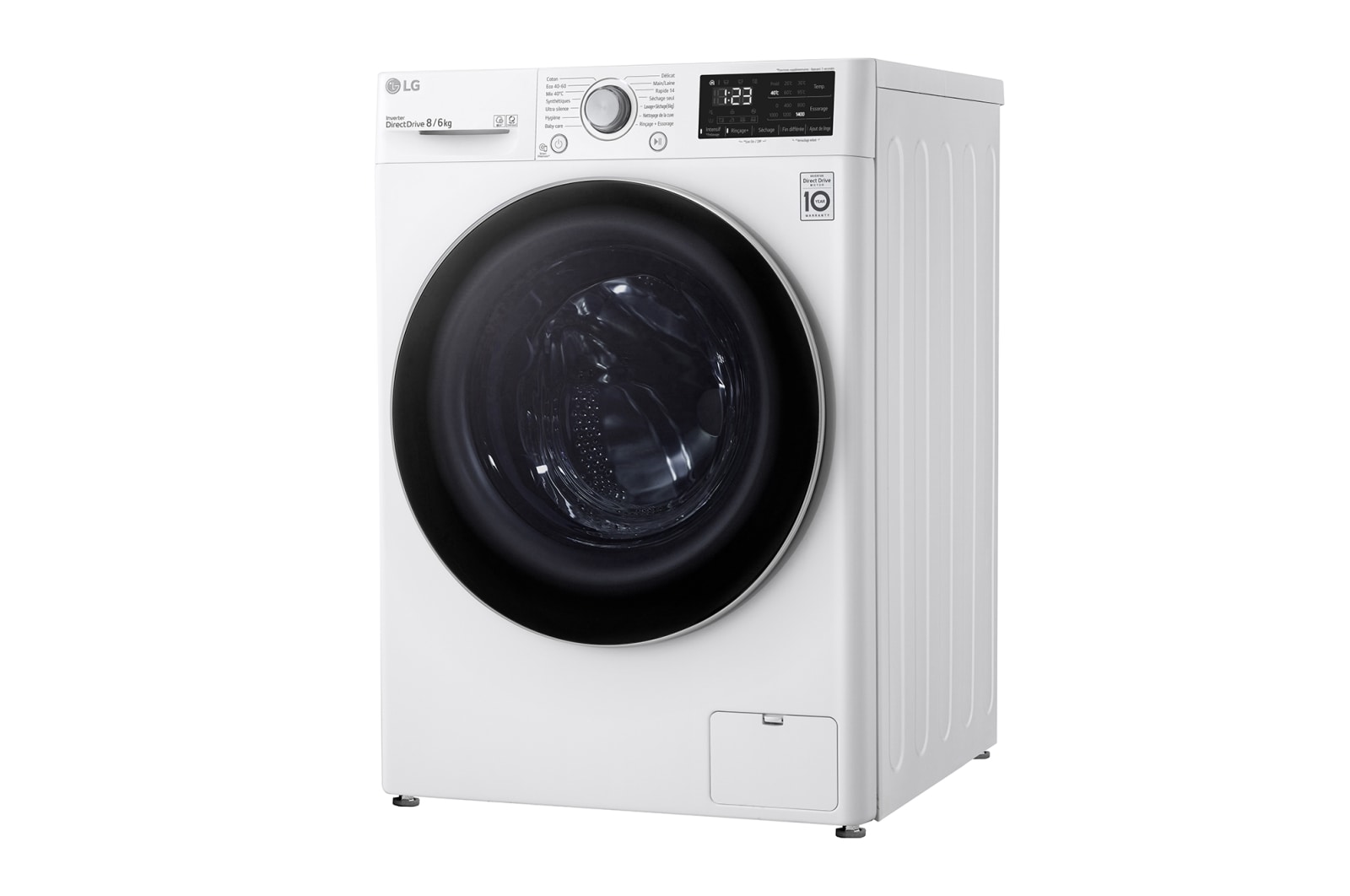 LG Lavante-séchante 8/6 kg - 68L | Moteur intelligent AI Direct Drive garanti 10 ans, LG F864V31WR