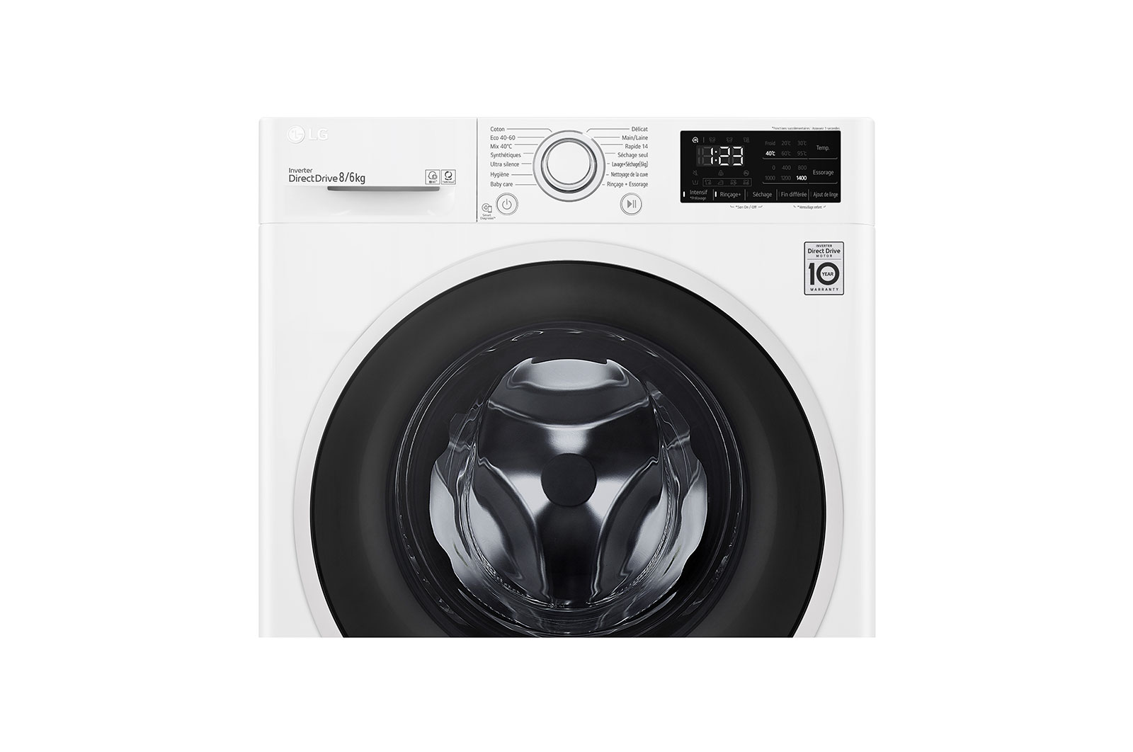 LG Lavante-séchante 8/6 kg - 68L | AI Direct Drive™ | Smart Diagnosis™ I Moteur Direct Drive™ garanti 10 ans, LG F864V36WR