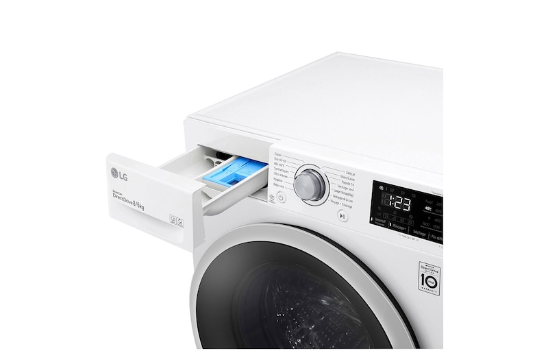 LG Lavante-séchante 8/6 kg - 68L | AI Direct Drive™ | Smart Diagnosis™ I Moteur Direct Drive™ garanti 10 ans, LG F864V37WR