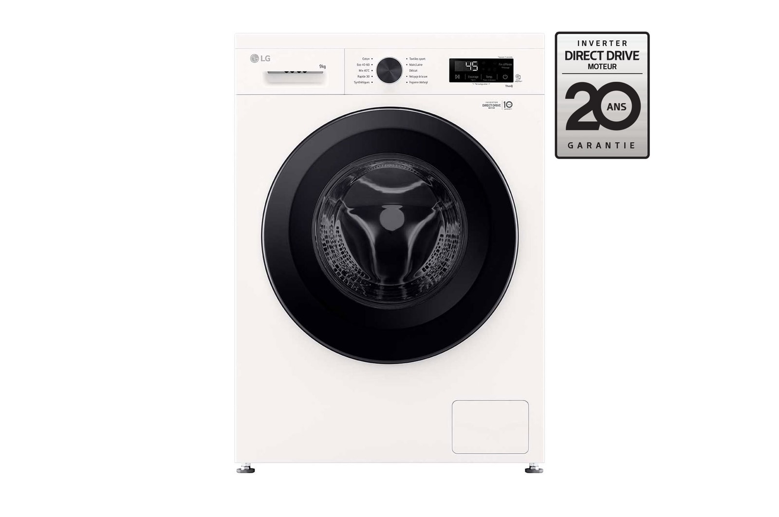 Vue avant de Lave-linge 9 kg | 58L |6 motion direct drive™ LG F94B15WH