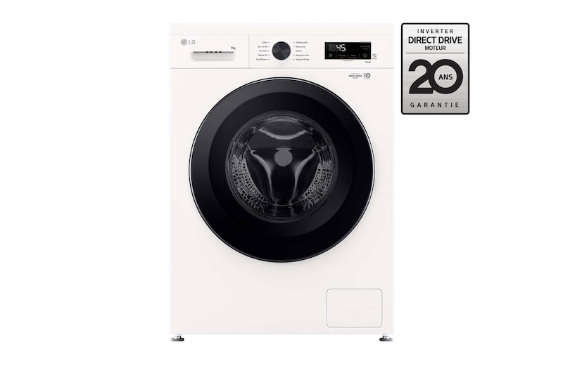 Vue avant de Lave-linge 9 kg | 58L |6 motion direct drive™ LG F94B15WH