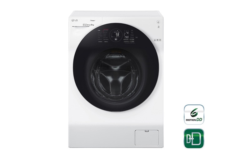 Vue avant de Lave-linge 9 KG | Steam™ | TurboWash™  | 6 Motion Direct Drive™ | A&#43;&#43;&#43;(-40%) | Wi-Fi | Smart Diagnosis™ | Moteur Direct Drive™ garanti 10 ans  LG F94G1GWHS