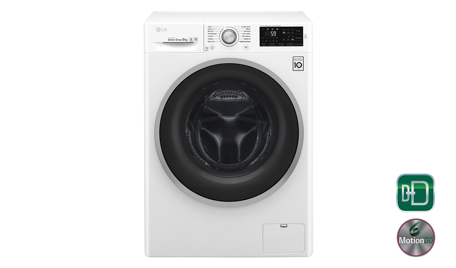 Lave-linge 9 KG |6 Motion Direct Drive™ | A+++(-30%) | Smart Diagnosis™ | Moteur Direct Drive™ garanti 10 ans