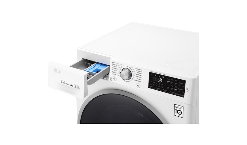 LG Lave-linge 9 KG | 6 Motion Direct Drive™ | A+++(-30%) | Smart Diagnosis™ | Moteur Direct Drive™ garanti 10 ans , LG F94J61WH