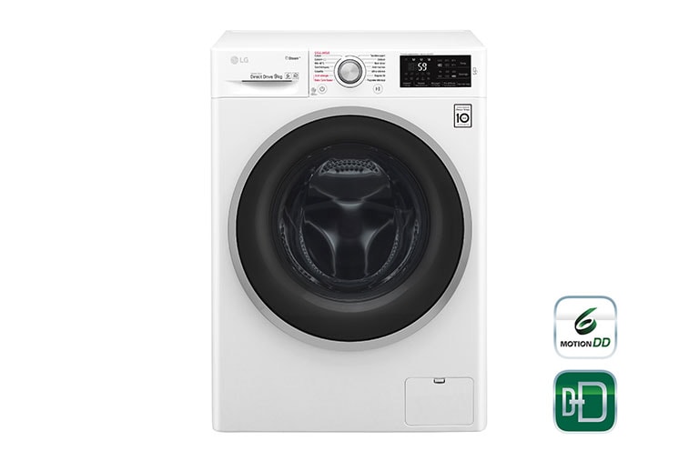Vue avant de Lave-linge 9 KG | Steam™ | 6 Motion Direct Drive™ | A&#43;&#43;&#43;(-30%) | Smart Diagnosis™ | Moteur Direct Drive™ garanti 10 ans LG F94J61WHS
