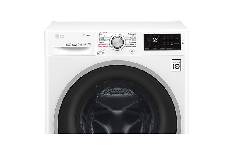LG Lave-linge 9 KG | Steam™ | 6 Motion Direct Drive™ | A+++(-30%) | Smart Diagnosis™ | Moteur Direct Drive™ garanti 10 ans, LG F94J61WHS