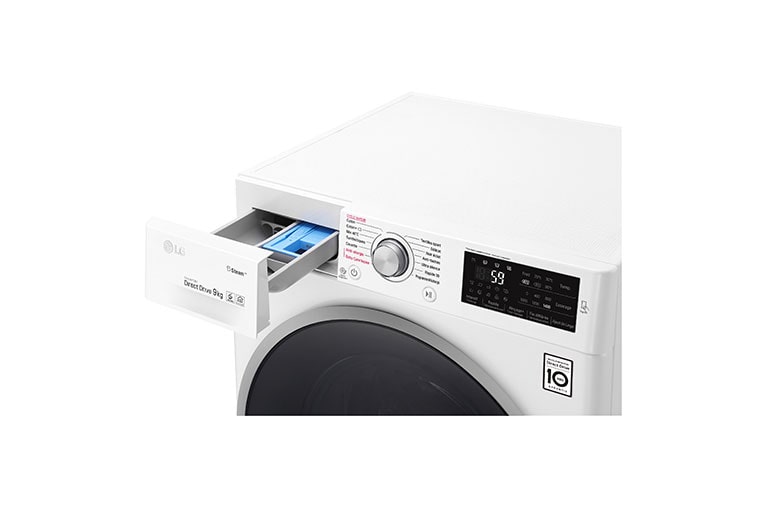LG Lave-linge 9 KG | Steam™ | 6 Motion Direct Drive™ | A+++(-30%) | Smart Diagnosis™ | Moteur Direct Drive™ garanti 10 ans, LG F94J61WHS