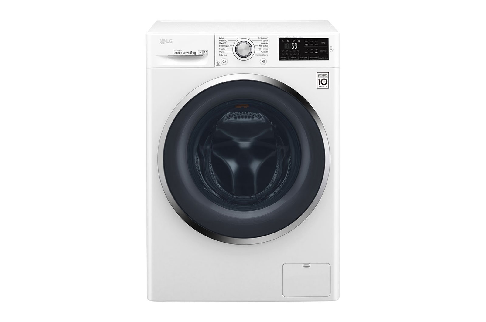 Vue avant de Lave-linge 9KG | 6 Motion Direct Drive™ | Moteur Direct Drive™ garanti 10 ans | A&#43;&#43;&#43;(-30%) LG F94J62WH