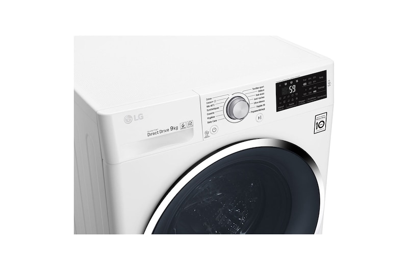LG Lave-linge 9KG | 6 Motion Direct Drive™ | Moteur Direct Drive™ garanti 10 ans | A+++(-30%), LG F94J62WH