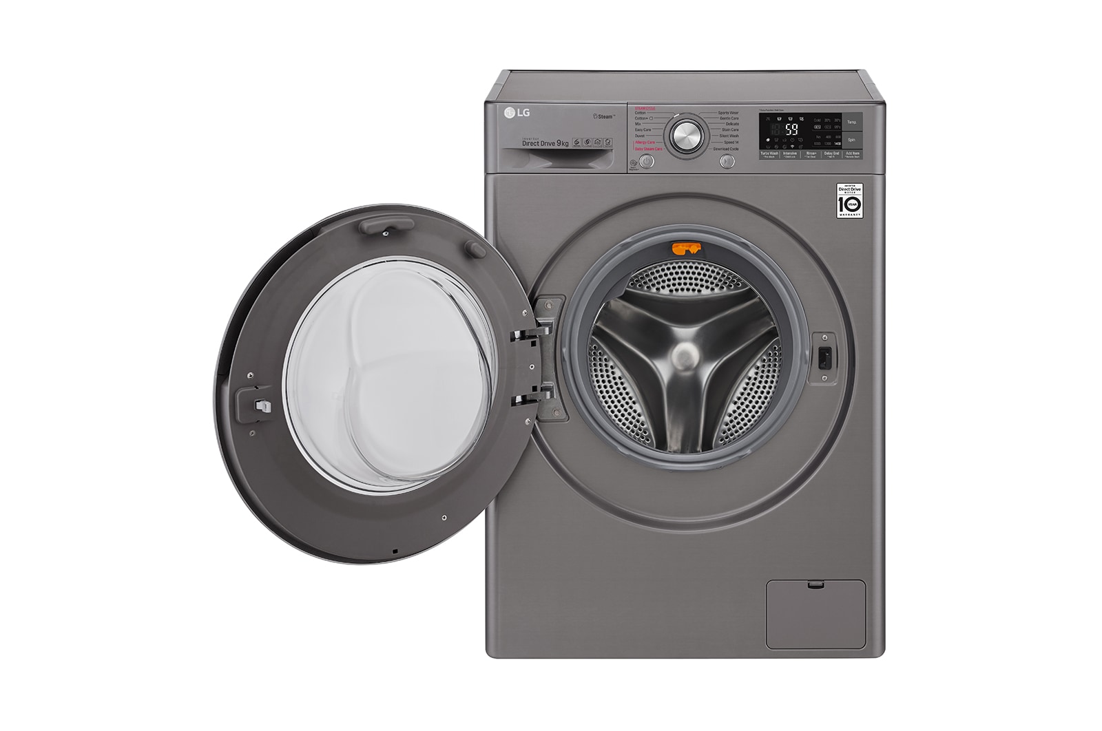 LG Lave-Linge 9KG | TurboWash™ | Steam   | Wi-Fi | 6 Motion Direct Drive™ | A+++-30% | Smart Diagnosis™ | Moteur Direct Drive™  garanti 10 ans | Compatible TWINWash™ Mini, LG F94J72STST