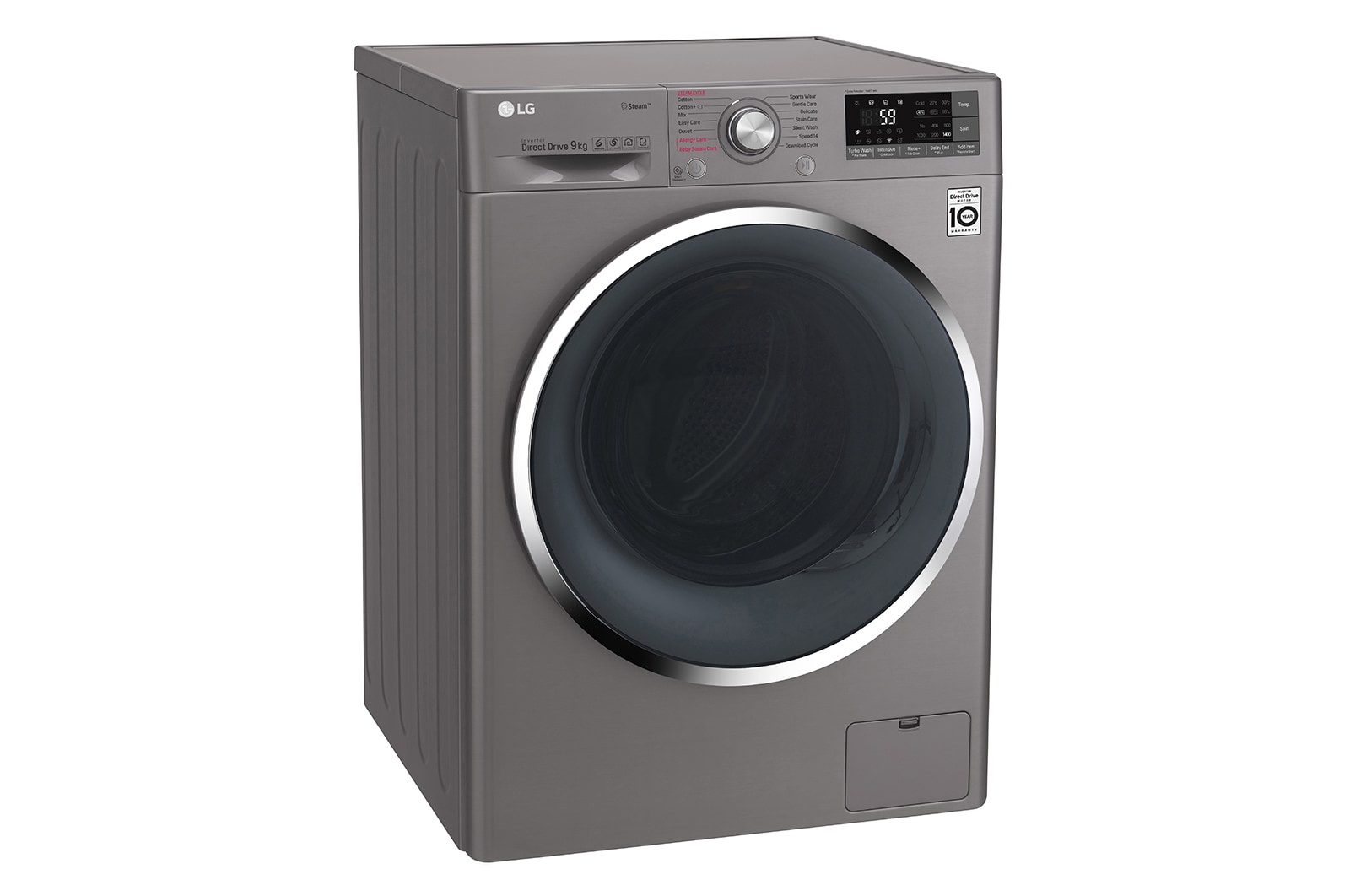 LG Lave-Linge 9KG | TurboWash™ | Steam   | Wi-Fi | 6 Motion Direct Drive™ | A+++-30% | Smart Diagnosis™ | Moteur Direct Drive™  garanti 10 ans | Compatible TWINWash™ Mini, LG F94J72STST