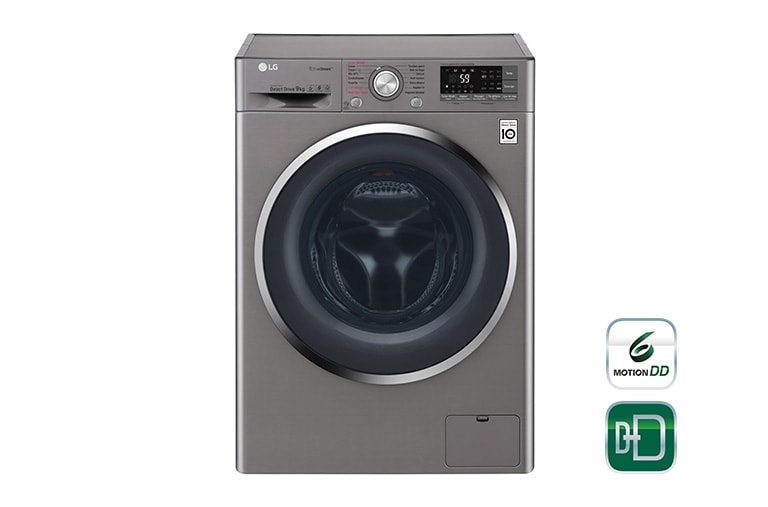 Vue avant de Lave-linge 9 KG | Steam™ | Wi-Fi | 6 Motion Direct Drive™ | A&#43;&#43;&#43;(-30%) | Smart Diagnosis™ | Moteur Direct Drive™ garanti 10 ans LG F94J82STS