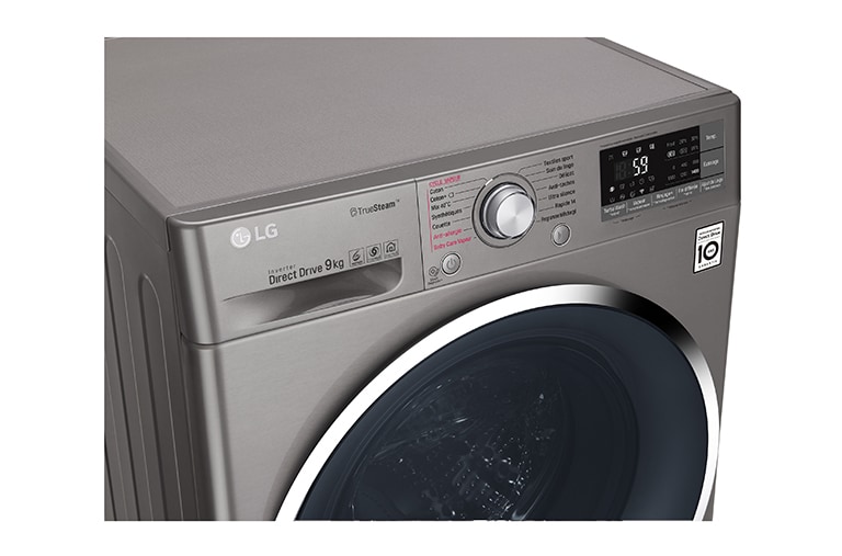 LG Lave-linge 9 KG | Steam™ | Wi-Fi | 6 Motion Direct Drive™ | A+++(-30%) | Smart Diagnosis™ | Moteur Direct Drive™ garanti 10 ans, LG F94J82STS