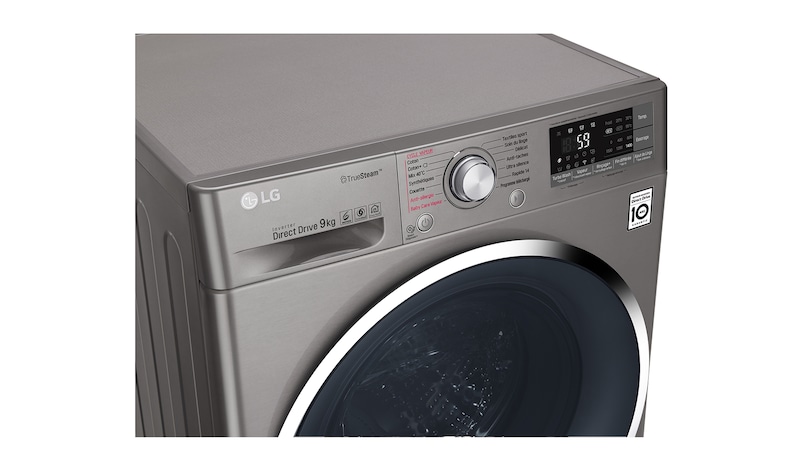 LG Lave-linge 9 KG | Steam™ | Wi-Fi | 6 Motion Direct Drive™ | A+++(-30%) | Smart Diagnosis™ | Moteur Direct Drive™ garanti 10 ans, LG F94J82STS