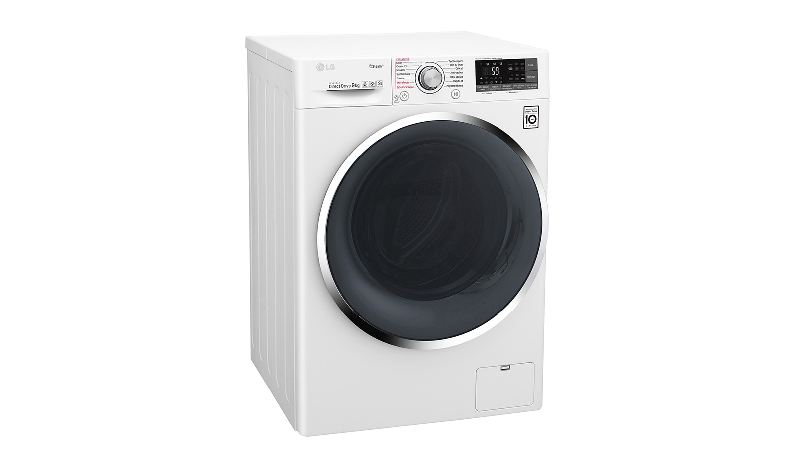 LG Lave-linge 9 KG | TrueSteam™ | Wi-Fi | 6 Motion Direct Drive™ | A+++(-30%) | Smart Diagnosis™ | Moteur Direct Drive™ garanti 10 ans, LG F94J82WHS