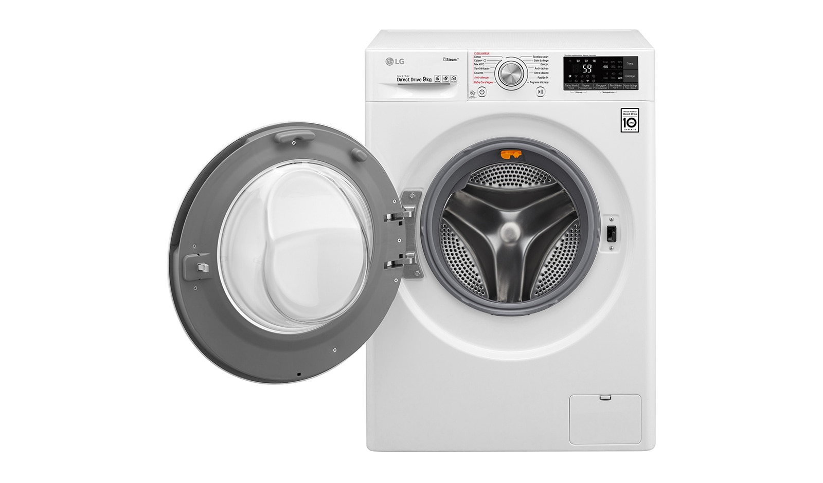 LG Lave-linge 9 KG | TrueSteam™ | Wi-Fi | 6 Motion Direct Drive™ | A+++(-30%) | Smart Diagnosis™ | Moteur Direct Drive™ garanti 10 ans, LG F94J82WHS