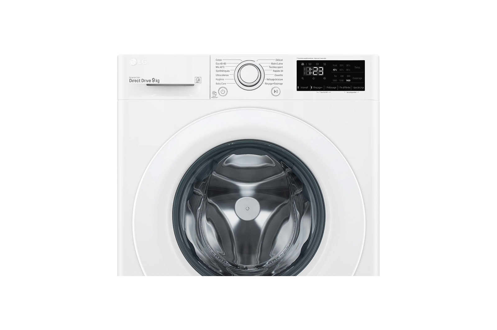 LG Lave-linge 9 kg - 59L | AI Direct Drive™ | Moteur Direct Drive™ garanti 10 ans | D, LG F94N23WH