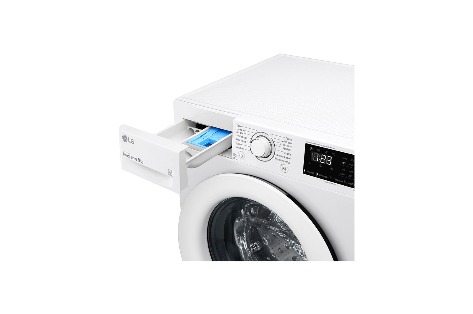 LG Lave-linge 9 kg - 59L | AI Direct Drive™ | Moteur Direct Drive™ garanti 10 ans | D, LG F94N23WH