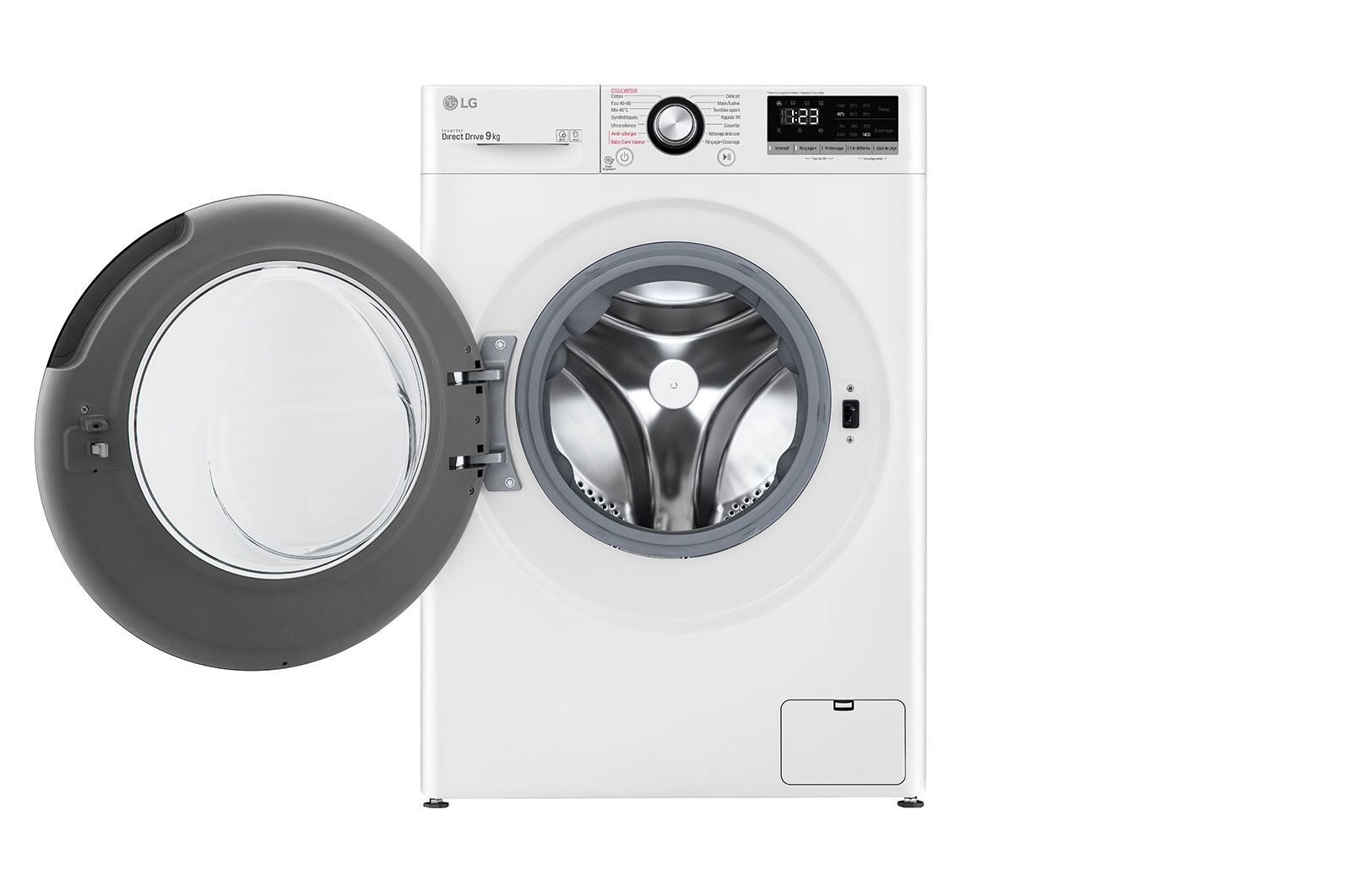 LG Lave-linge 9 KG - 59L | AI Direct Drive™ | Moteur Direct Drive™ garanti 10 ans |  6 Motion™ | Steam™ | 75/52dB | D, LG F94N25WHS