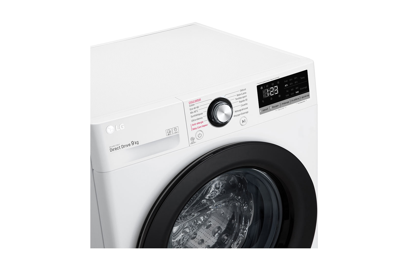 LG Lave-linge 9 KG - 59L | AI Direct Drive™ | Moteur Direct Drive™ garanti 10 ans |  6 Motion™ | Steam™ | 75/52dB | D, LG F94N25WHS