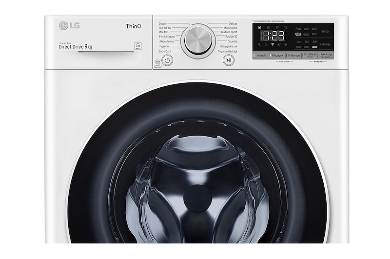 LG Lave-linge 9 KG - 59L | AI Direct Drive™ | Moteur Direct Drive™ garanti 10 ans |  6 Motion™ | Synchronisation via WIFI | 52/75dB | D, LG F94N40WH