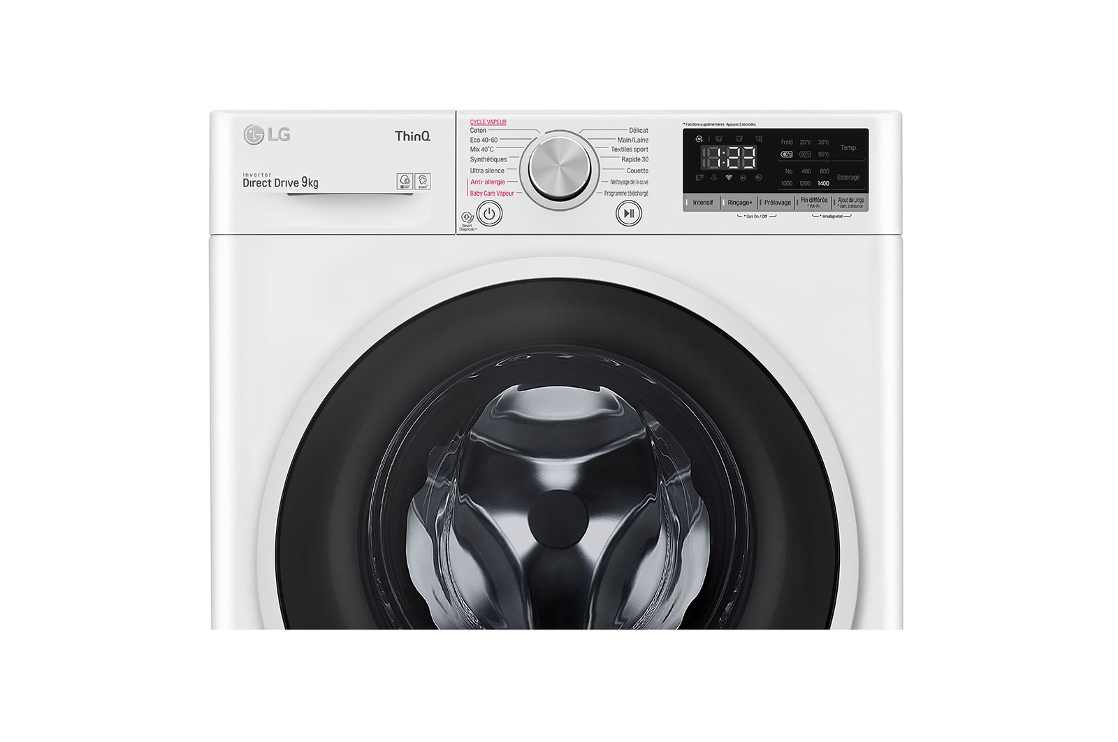 LG Lave-linge 9 KG - 59L | AI Direct Drive™ | Moteur Direct Drive™ garanti 10 ans |  6 Motion™ | Steam™ | 52/75dB | D, LG F94N4TWHS