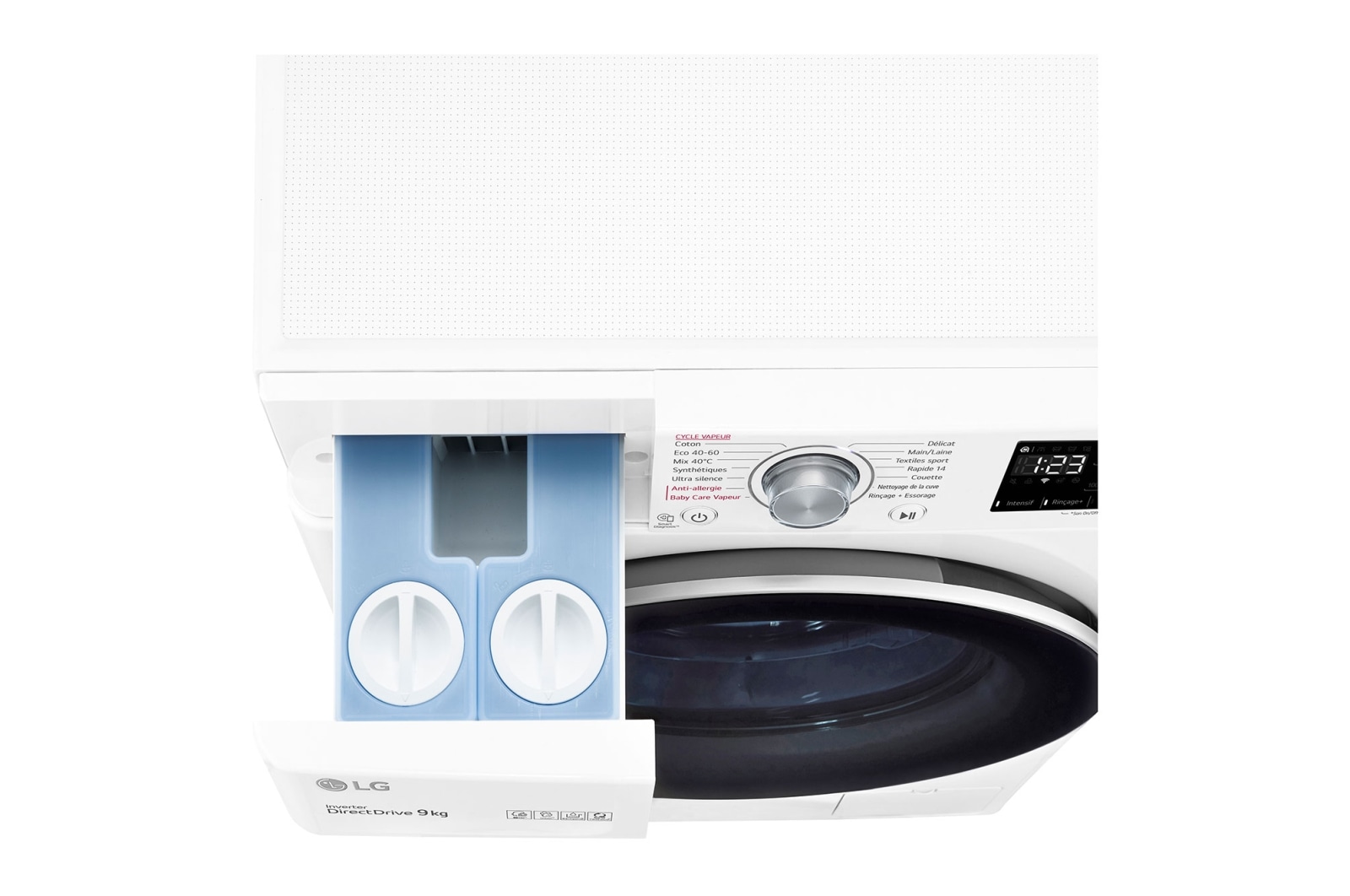 LG Lave-linge 9 kg - 68L | AI Direct Drive™ | Dosage automatique ezDispense™ | Steam™ | ThinQ, LG F94V31WHSA