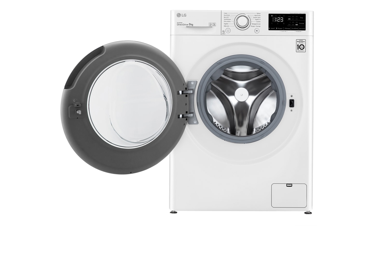 LG Lave-linge 9 kg - 68L | AI Direct Drive™ | Moteur Direct Drive™ garanti 10 ans, LG F94V33WH