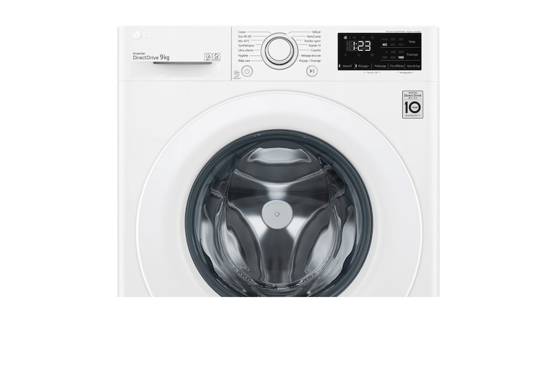 LG Lave-linge 9 kg - 68L | AI Direct Drive™ | Moteur Direct Drive™ garanti 10 ans, LG F94V33WH