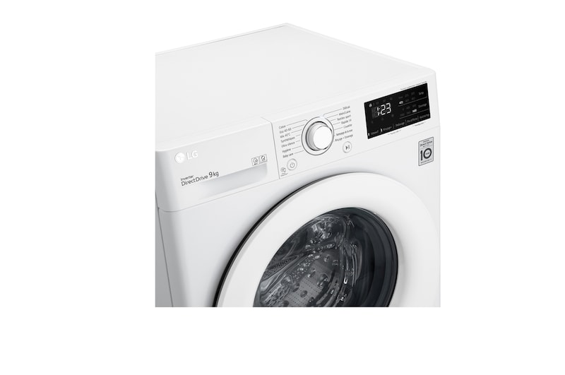 LG Lave-linge 9 kg - 68L | AI Direct Drive™ | Moteur Direct Drive™ garanti 10 ans, LG F94V33WH