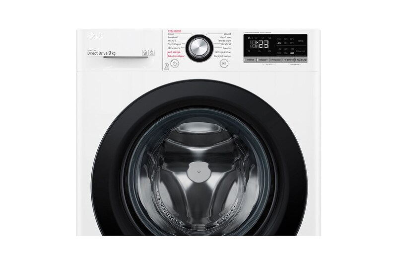 LG Lave-linge 9 kg - 68L | AI Direct Drive™ | Moteur Direct Drive™ garanti 10 ans, LG F94V35WHS
